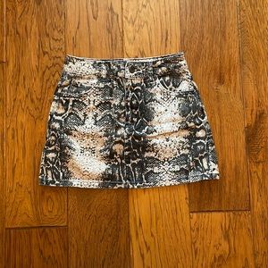Snake Skin Denim Skirt